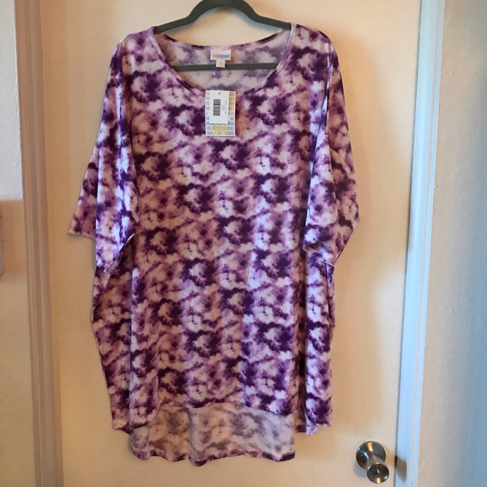 NWT LulaRoe Irma purple tie dye